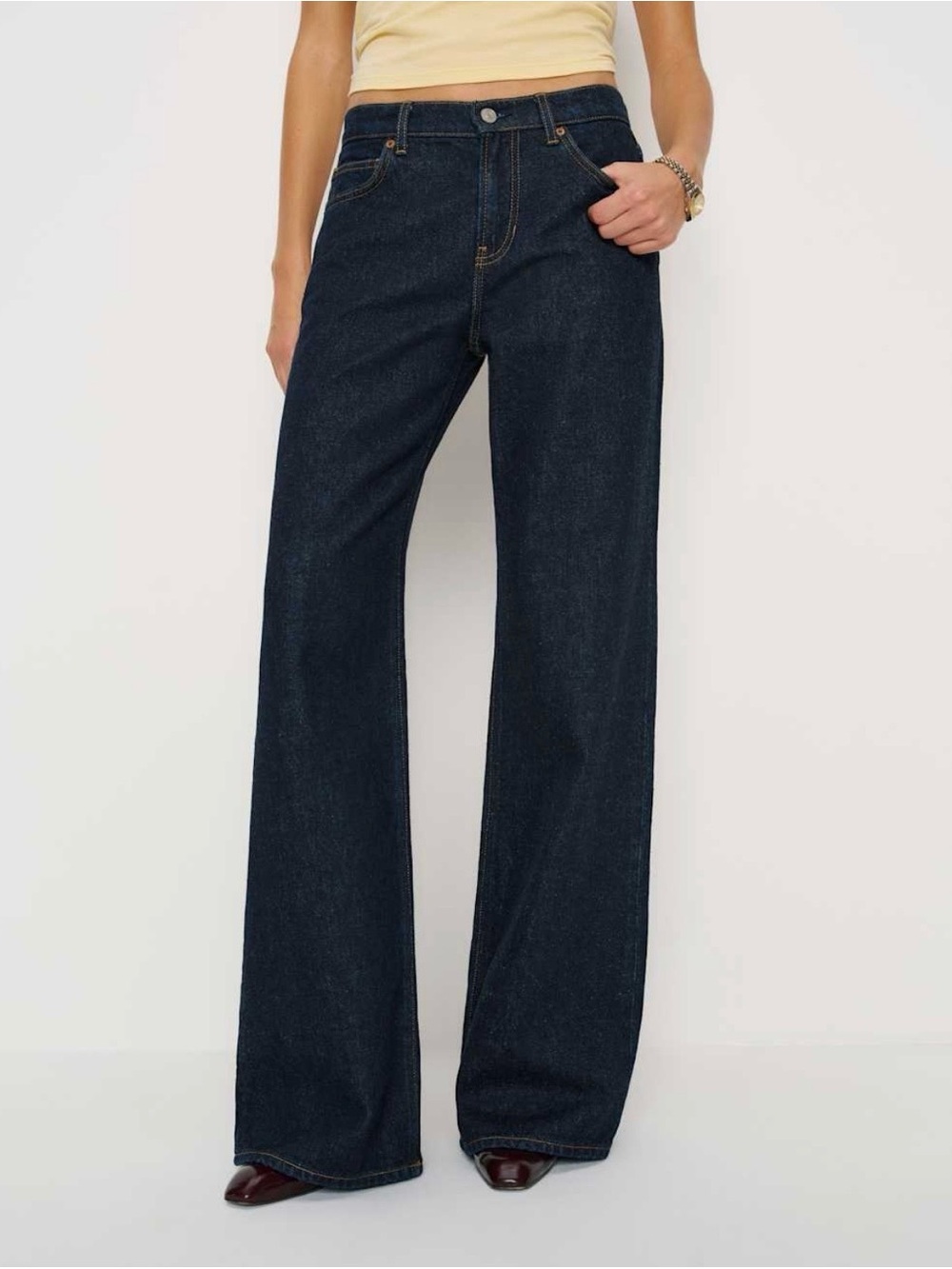 Reformation Cary low rise slouchy wide leg jeans